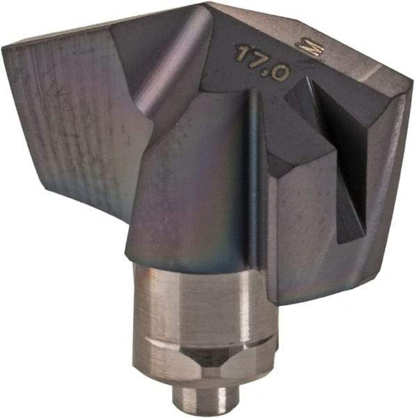 Iscar - Series ICM, 16.99mm Diam Grade IC907 140° Replaceable Drill Tip - Carbide, TiAlN/TiN Finish, 17 Seat Size - Americas Industrial Supply