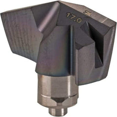 Iscar - Series ICM, 16.99mm Diam Grade IC907 140° Replaceable Drill Tip - Carbide, TiAlN/TiN Finish, 17 Seat Size - Americas Industrial Supply