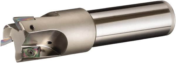 Sumitomo - 1" Cut Diam, 1" Shank Diam, 4.281" OAL, Indexable Square Shoulder End Mill - AECT Inserts, Weldon Shank, 90° Lead Angle, Through Coolant, Series WaveMill - Americas Industrial Supply