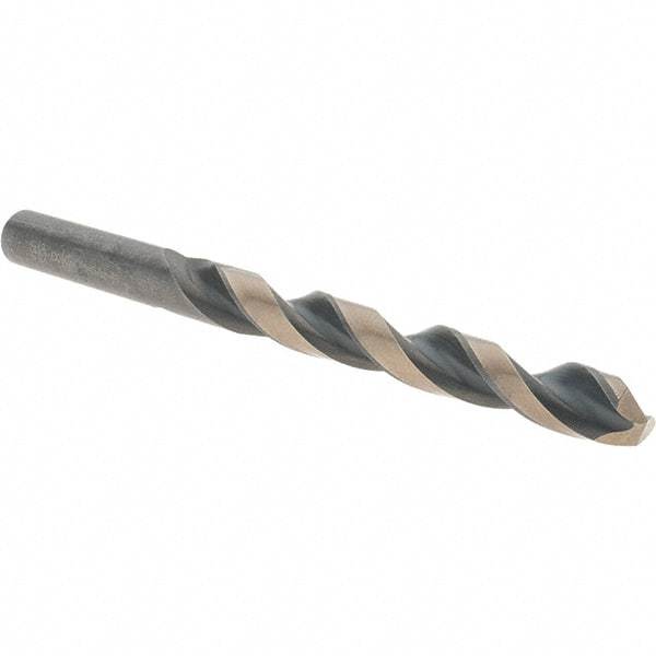 Value Collection - 3/8" 135° High Speed Steel Jobber Drill - Oxide/Gold Finish, Right Hand Cut, Spiral Flute, Straight Shank, 5" OAL, Split Point - Americas Industrial Supply