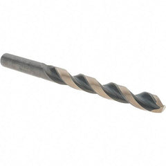 Value Collection - 3/8" 135° High Speed Steel Jobber Drill - Oxide/Gold Finish, Right Hand Cut, Spiral Flute, Straight Shank, 5" OAL, Split Point - Americas Industrial Supply