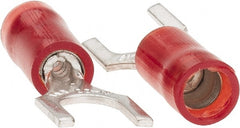 Value Collection - #10 Stud, 22 to 18 AWG Compatible, Partially Insulated, Crimp Connection, Standard Fork Terminal - Americas Industrial Supply