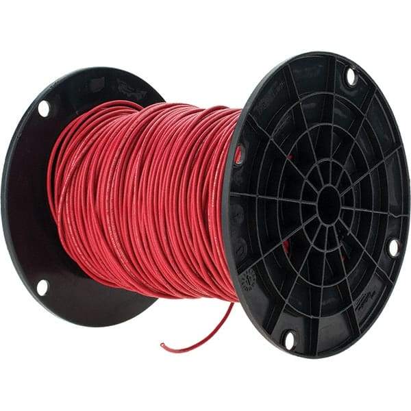 Value Collection - THHN, 16 AWG, 10 Amp, 500' Long, Stranded Core, 26 Strand Building Wire - Red, Thermoplastic Insulation - Americas Industrial Supply