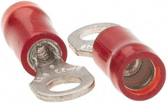 Value Collection - 22-18 AWG Partially Insulated Crimp Connection D Shaped Ring Terminal - #6 Stud, Tin Plated Copper Contact - Americas Industrial Supply