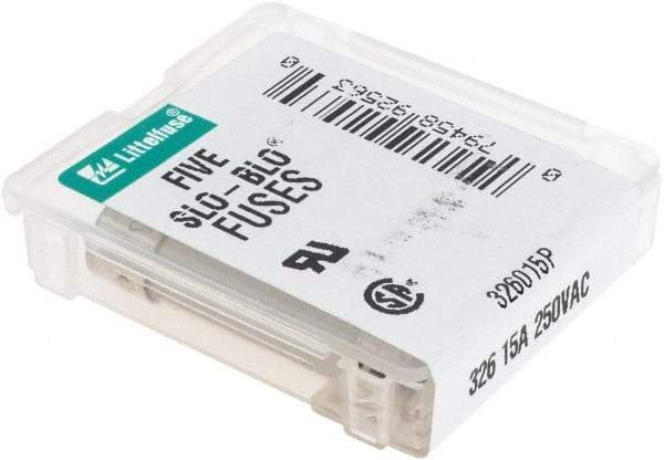 Value Collection - 250 VAC, 15 Amp, Time Delay Miniature Glass/Ceramic Fuse - 1-1/4" OAL, 1/4" Diam - Americas Industrial Supply