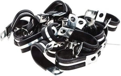 Value Collection - 3/4" Bundle Diam, 1/4" Hole, Steel Clamp - 1/2" Wide, Black - Americas Industrial Supply