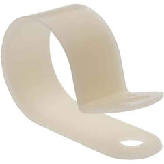 Made in USA - 3/4" Bundle Diam, 3/16" Hole, Nylon Clamp - 1/2" Wide, White - Americas Industrial Supply