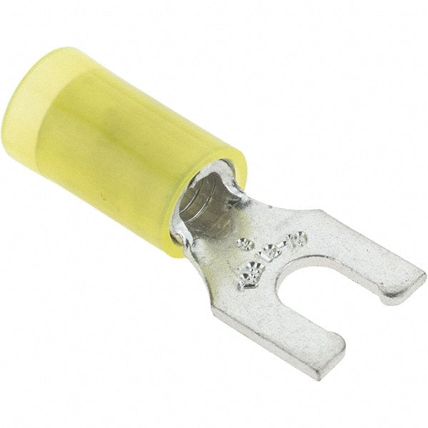 Value Collection - #8 Stud, 12 to 10 AWG Compatible, Partially Insulated, Crimp Connection, Locking Fork Terminal - Americas Industrial Supply