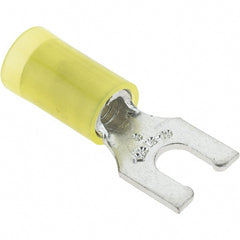 Value Collection - #8 Stud, 12 to 10 AWG Compatible, Partially Insulated, Crimp Connection, Locking Fork Terminal - Americas Industrial Supply