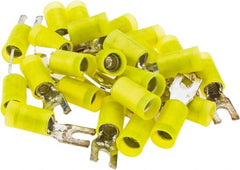 Value Collection - #6 Stud, 12 to 10 AWG Compatible, Partially Insulated, Crimp Connection, Locking Fork Terminal - Americas Industrial Supply