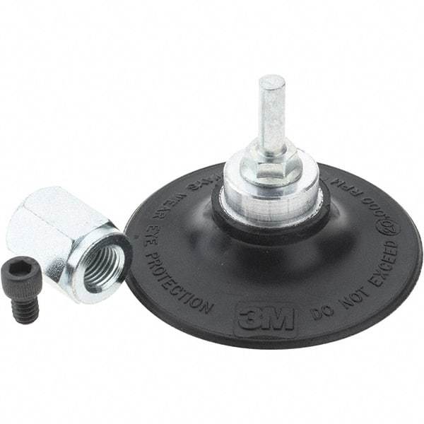 Value Collection - 3" Diam 3M ROLOC Disc Backing Pad - Hard Density, 20,000 RPM, Roloc TR Compatible - Americas Industrial Supply