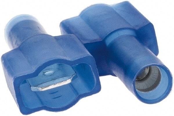 Value Collection - 16 to 14 AWG, Nylon, Fully Insulated, Male Wire Disconnect - 1/4" Wide Tab, Blue - Americas Industrial Supply