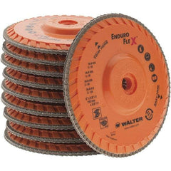 Value Collection - 120 Grit, 6" Disc Diam, 5/8-11 Center Hole, Type 29 Zirconia Alumina Flap Disc - 10,200 Max RPM, Arbor Attaching System, Coated - Americas Industrial Supply
