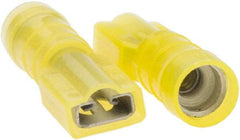 Value Collection - 12 to 10 AWG, Nylon, Fully Insulated, Female Wire Disconnect - 1/4" Wide Tab, Yellow, CSA Certified, UL Listed - Americas Industrial Supply