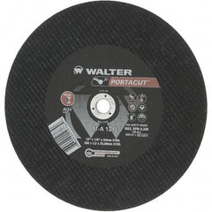 Value Collection - 12" 24 Grit Aluminum Oxide Cutoff Wheel - 1/8" Thick, 20mm Arbor, 6,300 Max RPM - Americas Industrial Supply