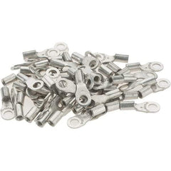 Value Collection - 22-16 AWG Noninsulated Crimp Connection D Shaped Ring Terminal - #6 Stud, Tin Plated Copper Contact - Americas Industrial Supply