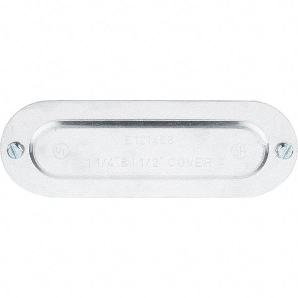 Value Collection - 1-1/4" & 1-1/2" Trade, Aluminum Conduit Body Cover Plate - Use with Conduit & Conduit Fittings, Service Entrance Connectors - Americas Industrial Supply