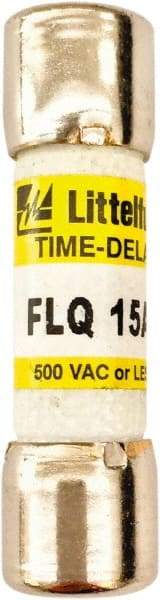 Value Collection - 500 VAC, 15 Amp, Time Delay General Purpose Fuse - 1-1/2" OAL, 13/32" Diam - Americas Industrial Supply