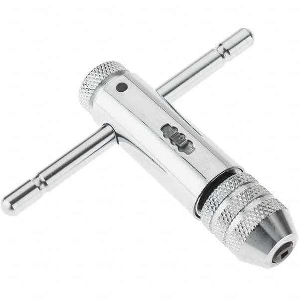 Value Collection - #0 to 1/4" Tap Capacity, T Handle Tap Wrench - 3-1/2" Overall Length, Ratcheting - Americas Industrial Supply