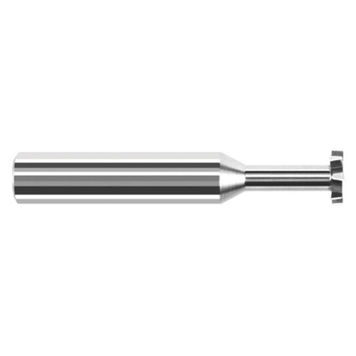 Staggered Tooth - 0.2500″ (1/4″) Cutter Diameter × 0.0050″ Radius × 0.0930″ (3/32″) Width × 0.3750″ (3/8″) Neck Length Carbide Corner Radius Stagger Keyseat Cutter, 6 Flutes