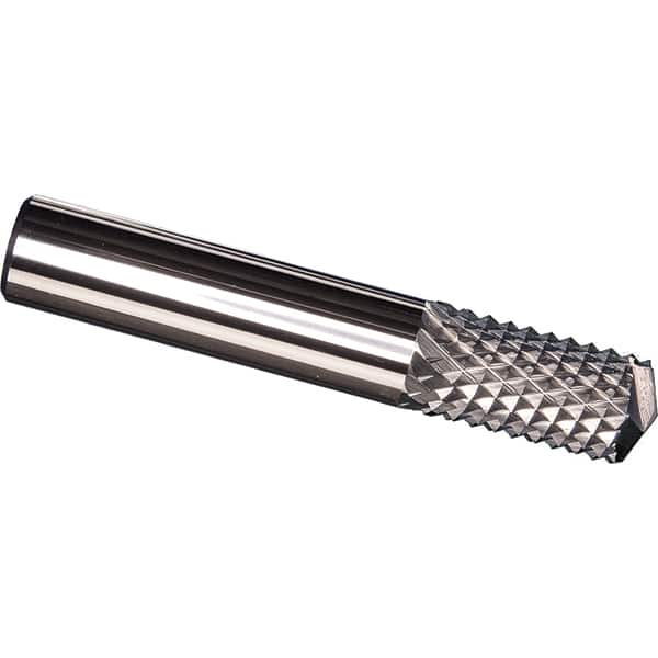 Made in USA - 10mm Diam, 25mm LOC, Drill Point End, Solid Carbide Diamond Pattern Router Bit - Right Hand Cut, 63mm OAL, Use on Fiberglass - Americas Industrial Supply