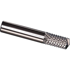 Made in USA - 10mm Diam, 25mm LOC, Drill Point End, Solid Carbide Diamond Pattern Router Bit - Right Hand Cut, 63mm OAL, Use on Fiberglass - Americas Industrial Supply