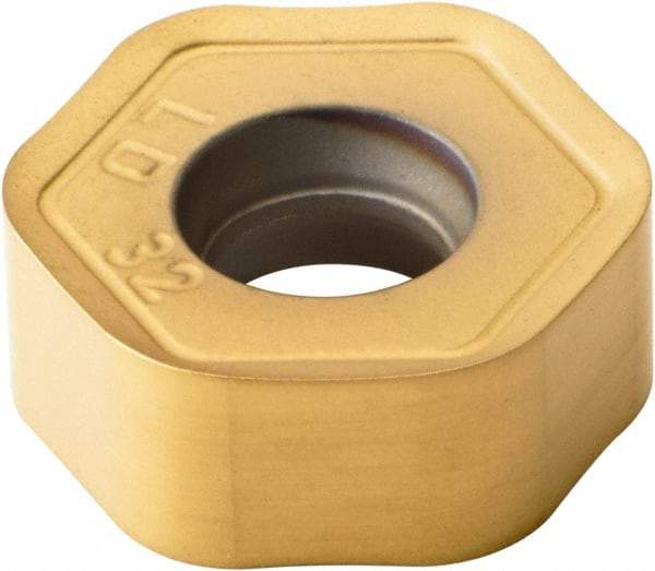 Kennametal - HNGJ438 LD Grade KC725M Carbide Milling Insert - TiN/TiCN/TiN Finish, 0.1766" Thick, 12mm Inscribed Circle, 3.2mm Corner Radius - Americas Industrial Supply