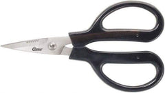 Clauss - 3" LOC, 9-1/4" OAL Stainless Steel Blunt Point Trimmers - Serrated, Plastic Handle, For Paper, Fabric - Americas Industrial Supply