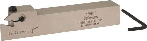 Iscar - GHD, External, Right Hand, 0.36" Max Depth of Cut, 0.11 to 0.157" Groove Width, Indexable Grooving Tool Holder - GI.., GPV.., TIP.. Insert Compatibility, 1" Shank Height, 1" Shank Width, 6" OAL, Through Coolant - Americas Industrial Supply