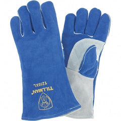TILLMAN - Welder's & Heat Protective Gloves - 14" BLU/WHT XL 1/PR PREM COWHIDE WELDING GLVS - Americas Industrial Supply