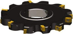 Seco - Arbor Hole Connection, 0.3937" Cutting Width, 1.1024" Depth of Cut, 100mm Cutter Diam, 1-1/16" Hole Diam, 5 Tooth Indexable Slotting Cutter - 335.18 Toolholder, LNK.. 06.. Insert - Americas Industrial Supply