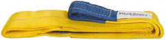 Value Collection - 8' Long x 3" Wide, 4,800 Lb Vertical Capacity, 1 Ply, Polyester Web Sling - 3,800 Lb Choker Capacity, with Eye & Eye (Flat) - Americas Industrial Supply
