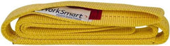 Value Collection - 6' Long x 2" Wide, 6,400 Lb Vertical Capacity, 2 Ply, Polyester Web Sling - 5,000 Lb Choker Capacity, with Eye & Eye (Flat) - Americas Industrial Supply