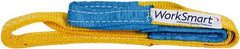 Value Collection - 3' Long x 1" Wide, 3,200 Lb Vertical Capacity, 2 Ply, Polyester Web Sling - 2,500 Lb Choker Capacity, with Eye & Eye (Twisted) - Americas Industrial Supply