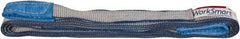 Value Collection - 14' Long x 1" Wide, 1,600 Lb Vertical Capacity, 1 Ply, Polyester Web Sling - 1,250 Lb Choker Capacity, with Eye & Eye (Flat) - Americas Industrial Supply