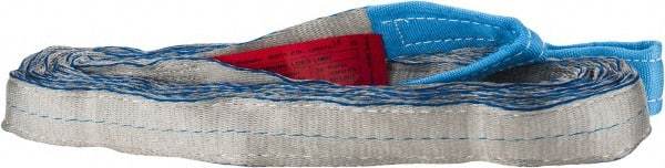 Value Collection - 16' Long x 2" Wide, 6,400 Lb Vertical Capacity, 2 Ply, Polyester Web Sling - 5,000 Lb Choker Capacity, Silver (Color), with Eye & Eye (Flat) - Americas Industrial Supply