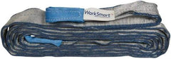 Value Collection - 20' Long x 3" Wide, 8,600 Lb Vertical Capacity, 2 Ply, Polyester Web Sling - 6,900 Lb Choker Capacity, with Eye & Eye (Flat) - Americas Industrial Supply