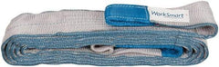 Value Collection - 18' Long x 4" Wide, 11,500 Lb Vertical Capacity, 2 Ply, Polyester Web Sling - 9,200 Lb Choker Capacity, Silver (Color), with Eye & Eye (Flat) - Americas Industrial Supply
