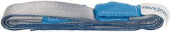 Value Collection - 8' Long x 2" Wide, 3,200 Lb Vertical Capacity, 1 Ply, Polyester Web Sling - 2,500 Lb Choker Capacity, Silver (Color), with Eye & Eye (Twisted) - Americas Industrial Supply