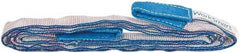 Value Collection - 8' Long x 1" Wide, 3,200 Lb Vertical Capacity, 2 Ply, Polyester Web Sling - 2,500 Lb Choker Capacity, Silver (Color), with Eye & Eye (Twisted) - Americas Industrial Supply