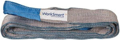 Value Collection - 10' Long x 3" Wide, 8,600 Lb Vertical Capacity, 2 Ply, Polyester Web Sling - 6,900 Lb Choker Capacity, Silver (Color), with Eye & Eye (Twisted) - Americas Industrial Supply