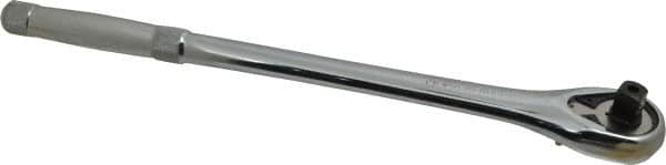 Proto - 1/2" Drive Pear Head Quick-Release Ratchet - Chrome Finish, 15" OAL, 45 Gear Teeth, Standard Head - Americas Industrial Supply