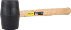 Stanley - 1 Lb Head Rubber Mallet - 13-1/2" OAL, 11" Long Wood Handle - Americas Industrial Supply