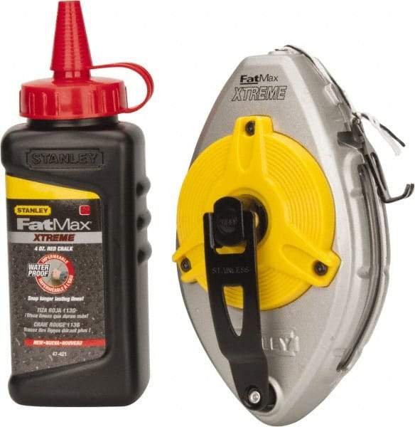 Stanley - 100' Long Chalk Reel - Red - Americas Industrial Supply