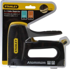 Stanley - Manual Wire & Cable Tacker Gun - 5/16" Staples, Chrome & Black, Aluminum Die Cast - Americas Industrial Supply
