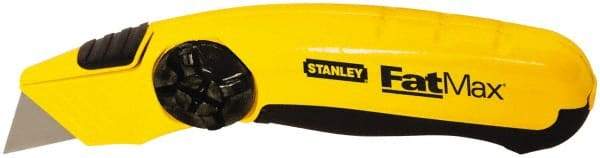 Stanley - Fixed Utility Knife - 2-3/8" Blade, Yellow & Black TPE Handle, 5 Blades Included - Americas Industrial Supply