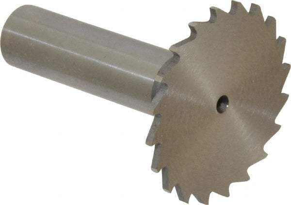 Whitney Tool Co. - 1-1/2" Diam x 1/16" Face Width, Cobalt, 20 Teeth, Shank Connection Woodruff Keyseat Cutter - Uncoated, 2-1/16" OAL x 1/2" Shank, Straight Teeth - Americas Industrial Supply