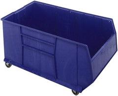 Quantum Storage - 175 Lb. Load Capacity, 41-7/8" Deep, Blue Polypropylene Hopper Stacking Bin - 17-1/2" High x 23-7/8" Wide x 41-7/8" Long - Americas Industrial Supply