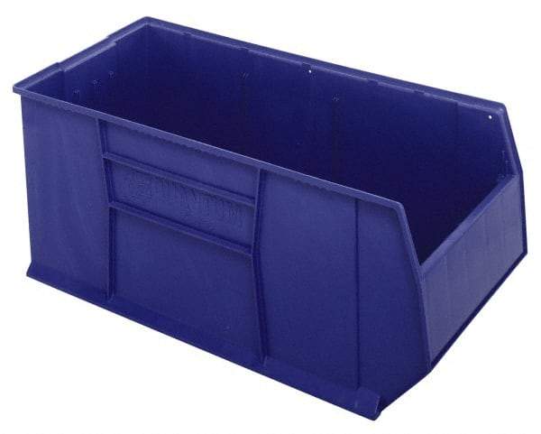 Quantum Storage - 175 Lb. Load Capacity, 41-7/8" Deep, Blue Polypropylene Hopper Stacking Bin - 17-1/2" High x 19-7/8" Wide x 41-7/8" Long - Americas Industrial Supply
