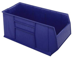 Quantum Storage - 175 Lb. Load Capacity, 41-7/8" Deep, Blue Polypropylene Hopper Stacking Bin - 17-1/2" High x 19-7/8" Wide x 41-7/8" Long - Americas Industrial Supply